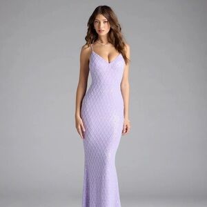 Lavender Sequin Maxi Dress